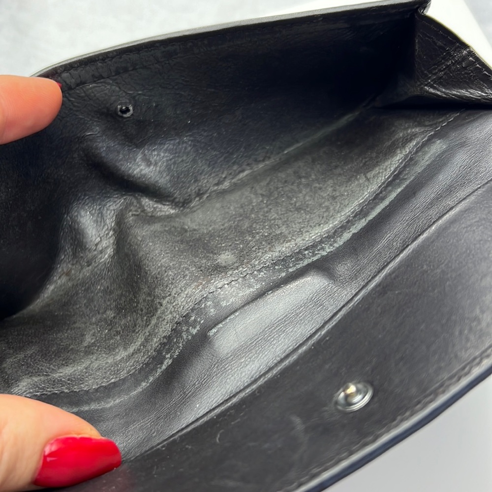 Auth. GUCCI GG Logo Canvas & Leather Long Bi-fold Wallet Brown Black Monogram - Picture 15 of 17